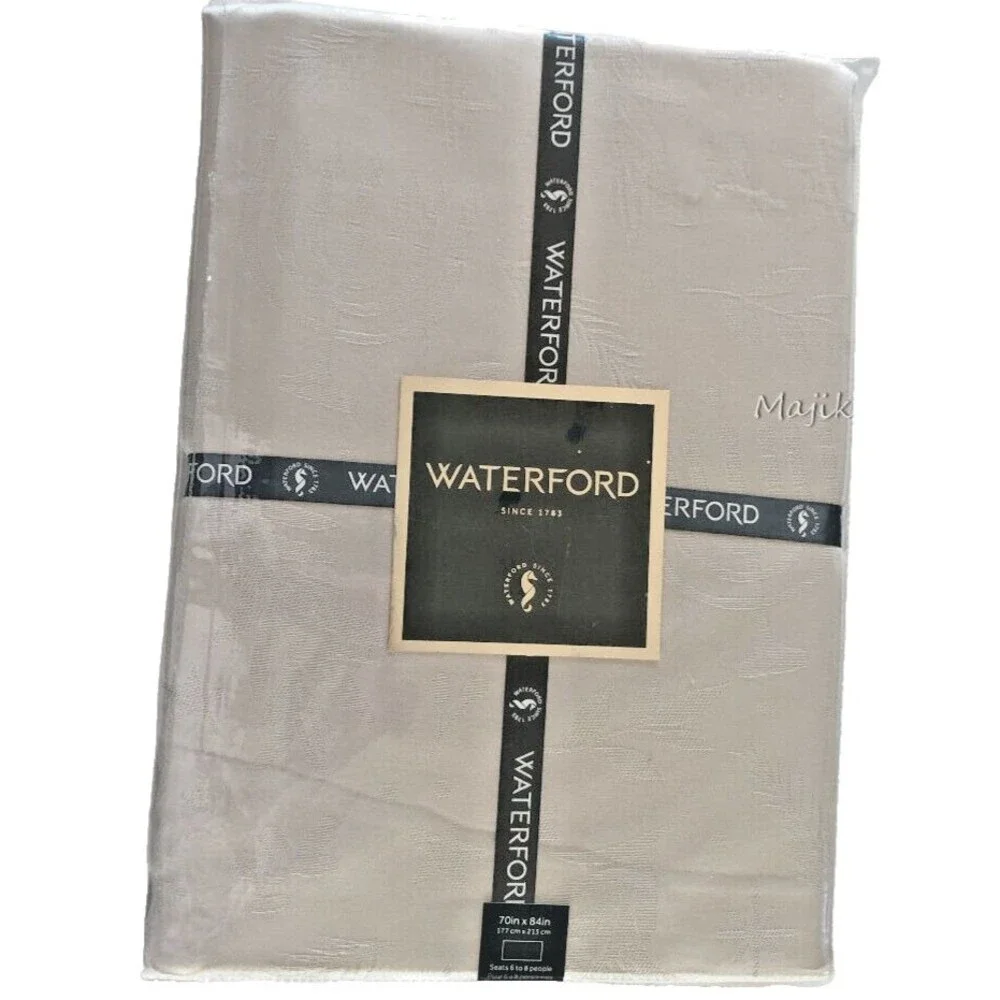 Waterford Luxury Tablecloth Gray Hanukkah Menorah Star Festival of Lights 70x84